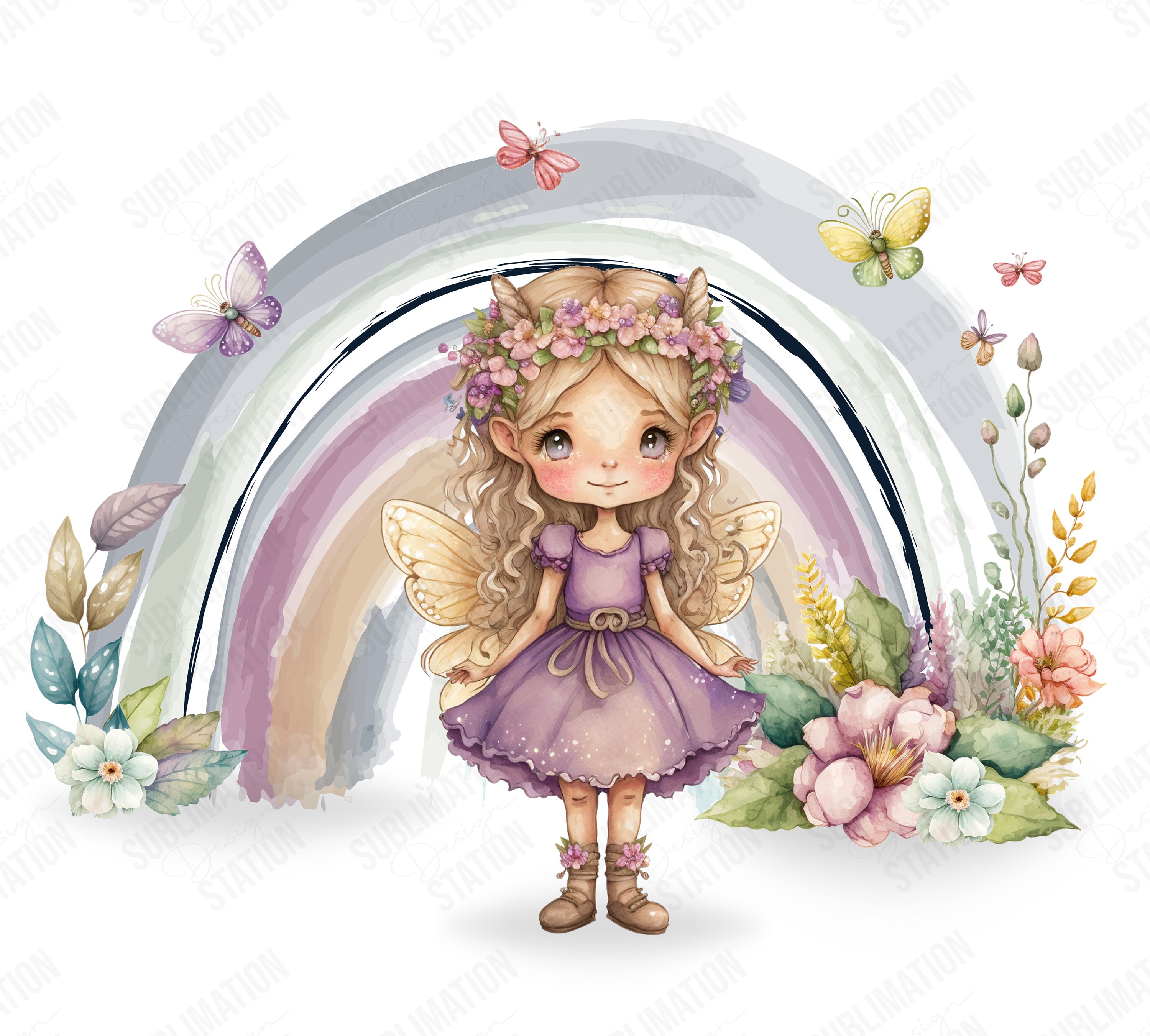 Fairy Princess Rainbow - PNG Design File - Sublimation - Instant ...