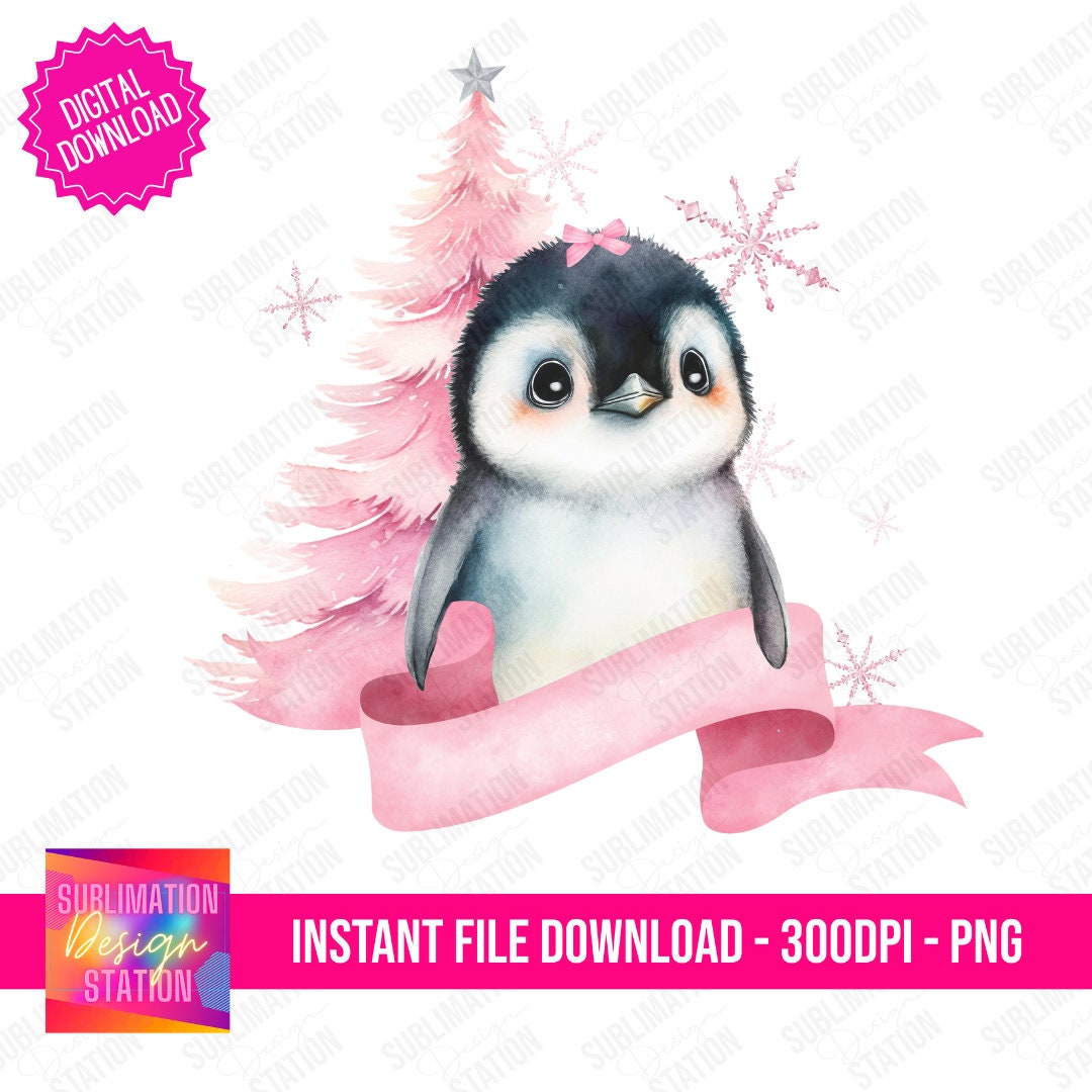 Christmas Penguin PNG – Pink Baby Girl Design (digital Download) - Etsy