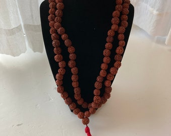 Original Rudraksha Seed Mala Gebet Perlenkette 14mm Neu Groß Natürlich 