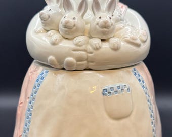 Fitz and Floyd Mother Rabbit Cookie Jar
