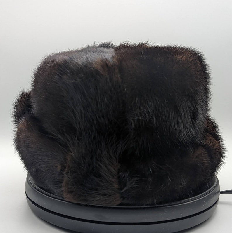Womans Dark Brown Fur Hat Circa 1960s-1970s image 3