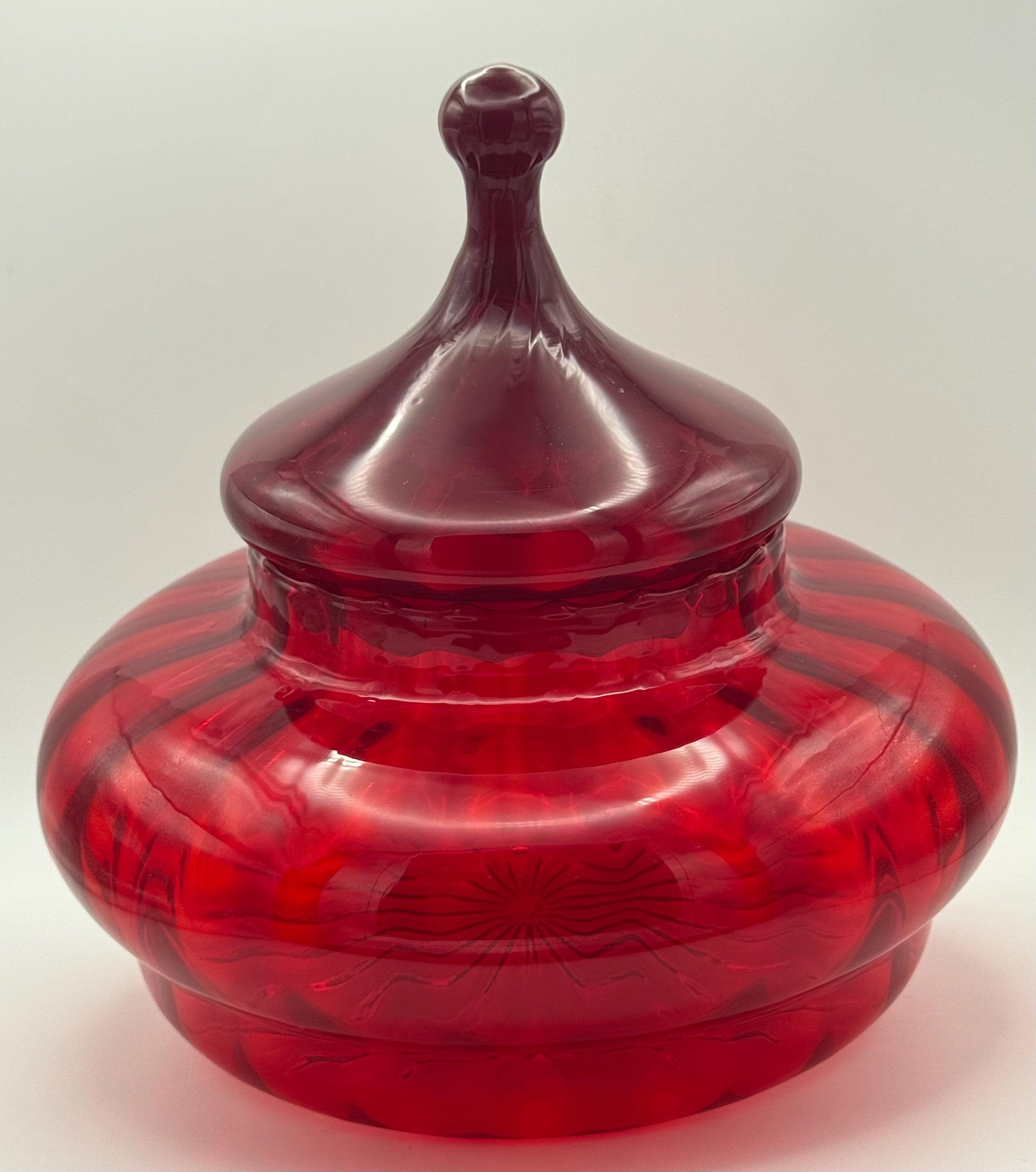 Fenton Red Candy Dish - Etsy