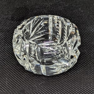 American Brilliant Cut Glass Pinwheel and Zipper Salt Dip/Salt Cellar - Made in USA, Circa 1900s