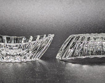 Two Heisey Crystal Ridgeleigh Oval Individual Jam/Jelly Dishes