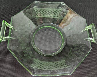 Heisey Octagon Moongleam Mint Dish