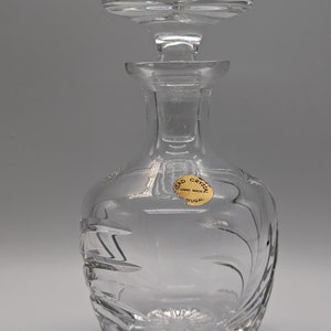 Handmade Lead Crystal Perfume Bottle with Stopper - from Portugal - Vintage