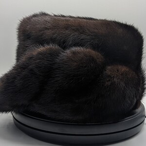 Womans Dark Brown Fur Hat Circa 1960s-1970s image 2
