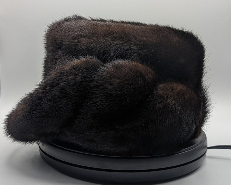 Womans Dark Brown Fur Hat Circa 1960s-1970s image 2