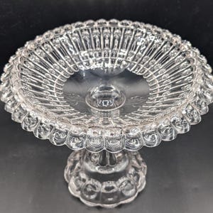 Dalzell, Gilmore & Leighton Glass Co. #61D Alexis (aka Priscilla) Fruit Comport or Salver Bowl, Early American Pattern Glass Circa 1885-1899
