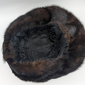 Womans Dark Brown Fur Hat Circa 1960s-1970s image 6