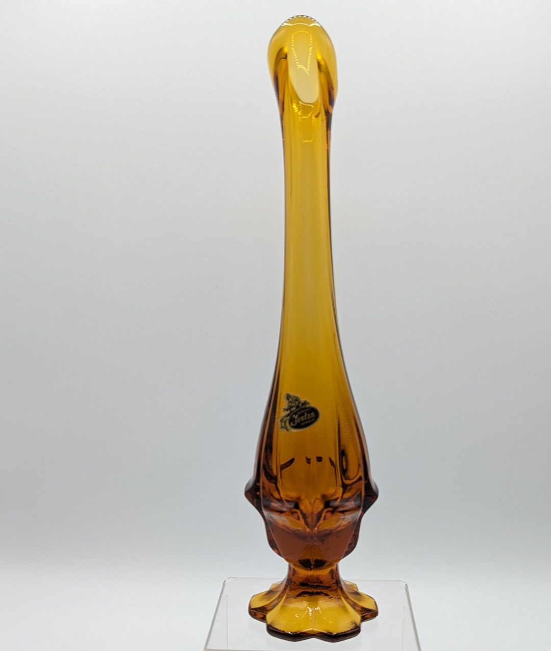 Fenton Art Glass Colonial Amber Bud Vase 115/8 Tall 19691971 Original