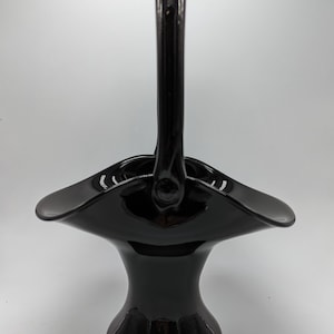 Cambridge Ebony Black Glass Basket #119 - Circa 1930s