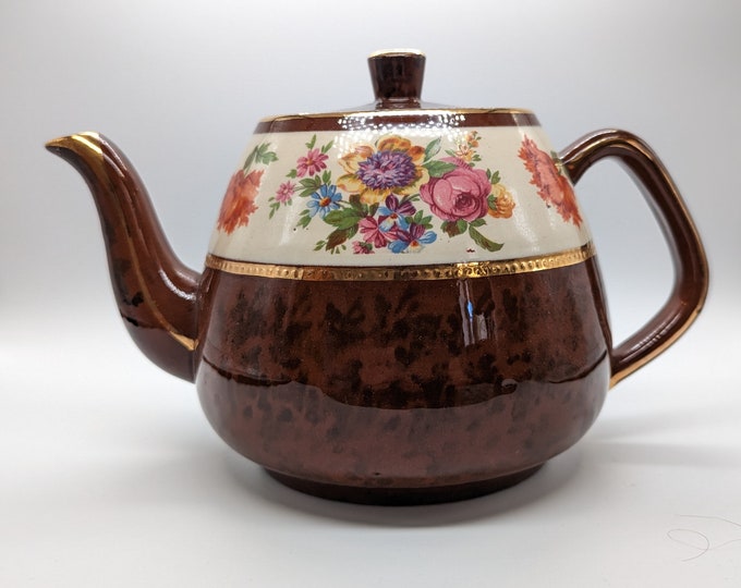Arthur Wood 4653 Teapot Floral Pattern With Gold Trim Made in England