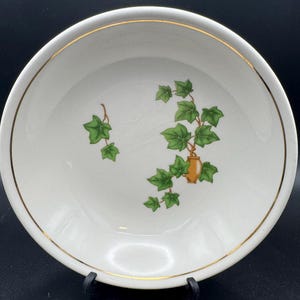 Vintage 1950’s Paden City Greenbrier “Ivy” Fruit, Sauce, or Dessert Bowl – 22K Gold Trim – Made in USA