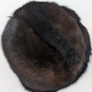 Womans Dark Brown Fur Hat Circa 1960s-1970s image 5