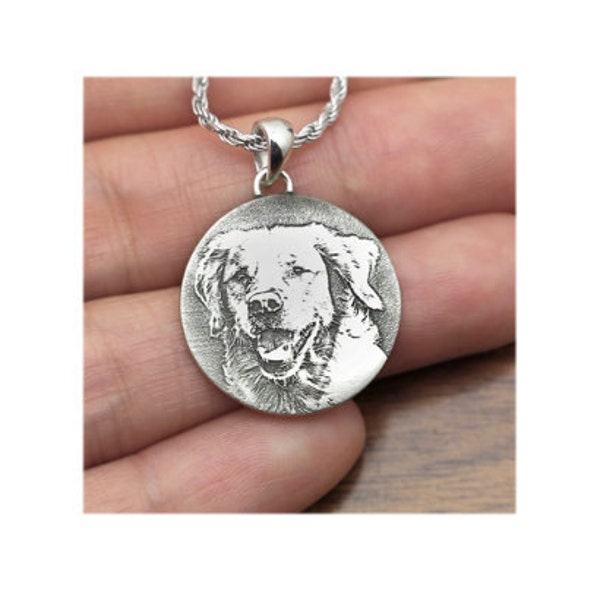 Round Pendant with 3D Pet Photo