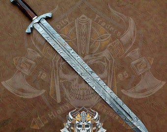 Hiolty-2 Forjado a mano a partir de 15N20 y 1095 - Swords Battle Ready, Master Amazing Short Sword, espada vikinga, regalo para él y funda de cuero gratis