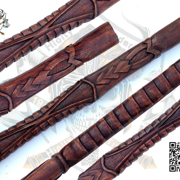 Hiolty- 2020 Handmade Viking Style Camping/Hunting Axe Handle with Carved Animal Head and Walnut Wood Handle, Viking Beard Style Tomahawk