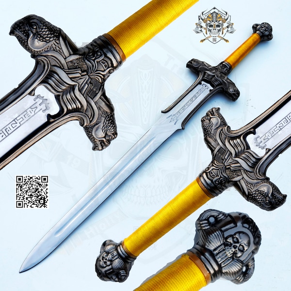 Atlantean Sword of Barbarian Replica War Viking Fantasy Sword Hatchet, Montane Battle Sword Medieval, Hobbit Military Sword Gift For Him/Her