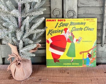 Vintage 1950s Jimmy Boyd Sings "I Saw Mommy Kissing Santa Claus" Vinyl 78 Record With Amazing Graphics / Original Sleeve - Vintage Christmas