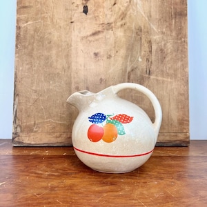 Vintage 1940s Pottery Guild Hostess Ware Tilt Ball Pitcher, Stained & Crazed - Farmhouse, Country Kitchen, Vintage Pitcher, Antique Pitcher