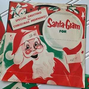 Fun Vintage 1950s Santa-Gram Records With Your Choice of Available Name, Amazing Graphics - THE Perfect Personal Gift - Vintage Christmas,