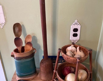 HUGE Vintage Primitive Wooden Masher - Farmhouse Decor, Farmhouse Kitchen, Primitive Kitchen Décor, French Country