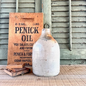 Gorgeous Antique Small Salt Glazed Stoneware Beehive Whisky Jug, Warren & Wood, Providence R.I. (Some Chips) - Antique Spirits Jug