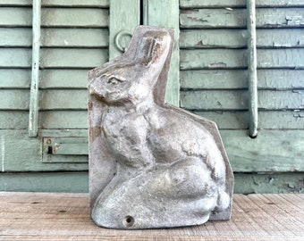 Amazing Large Vintage Cast Aluminum Chocolate Mold | Rabbit/Bunny | Vintage Easter Décor, Vintage Chocolate Mold, Cottage, Bunny Mold