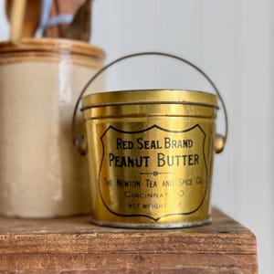 Amazing Vintage Red Seal Peanut Butter Pail, The Newton Tea & Spice Co. Cincinnati, OH (Great Condition) - General Store Advertising