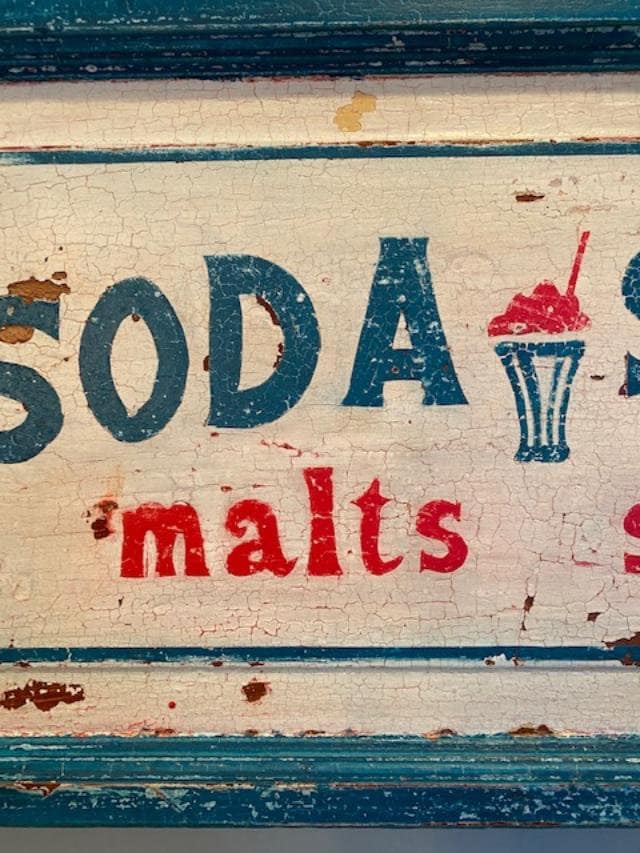 Chippy Vintage Style Soda Shop Sign Reclaimed Wood Etsy