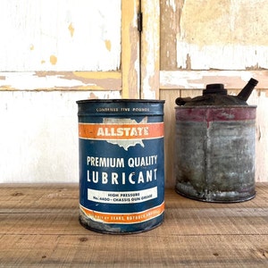 Vintage Allstate Premium Quality Lubricant Can With Amazing Colors - Petroliana, Garage, Mancave, Gas & Oil, Advertising, Vintage Tin