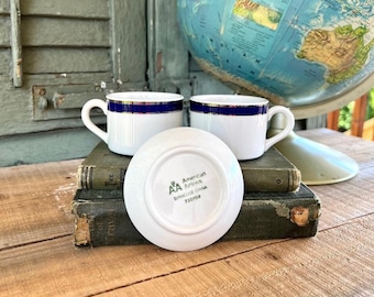 Wonderful Vintage American Airlines Butter Pat & Two Coffee Cups Set, Syracuse China - Vintage Coffee Cups, Vintage Butter Pat