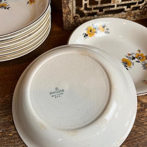 Beautiful Pair of  Antique 1927 Homer Laughlin Dinner / Soup Bowls, Gorgeous Medieval Rose Pattern - Set of 2 - Farmhouse, French Country
