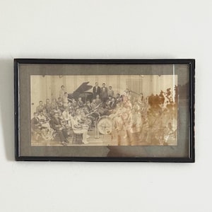 Antique Framed Photograph (Water Damage) of the Gates Student Orchestra in Red Lion, PA - Spooky Photograph for Halloween, Gallery Wall