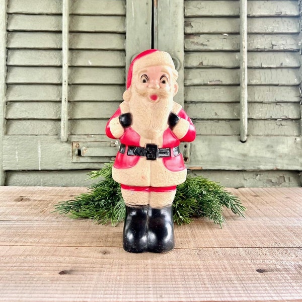 Wonderful Vintage Hard Plastic Table Top Santa Blow Mold (No Light Kit) - Vintage Blow Mold Santa, Vintage Christmas