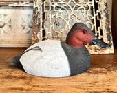 Beautiful Hand Carved, Painted Signed Canvasback Drake Duck Decoy - Farmhouse, Lodge Décor, Vintage Duck Decoy, Cabin Décor, Fall Décor