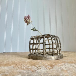Classic Vintage Silver Metal Cage Flower Frog / Floral Frog, Dazey Manufacturing Co. - Vintage Flower Frog, Metal Flower Frog, Cage Frog