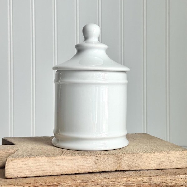 LeClair French Porcelain Poubelle de Table, Limoges, Cottage Core Jar