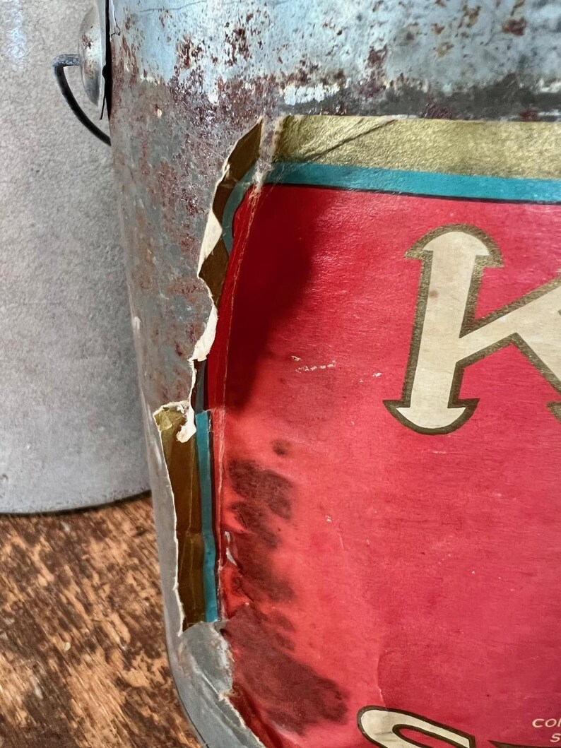 Rare Antique King Syrup Advertising Bucket With Paper Label & Etsy