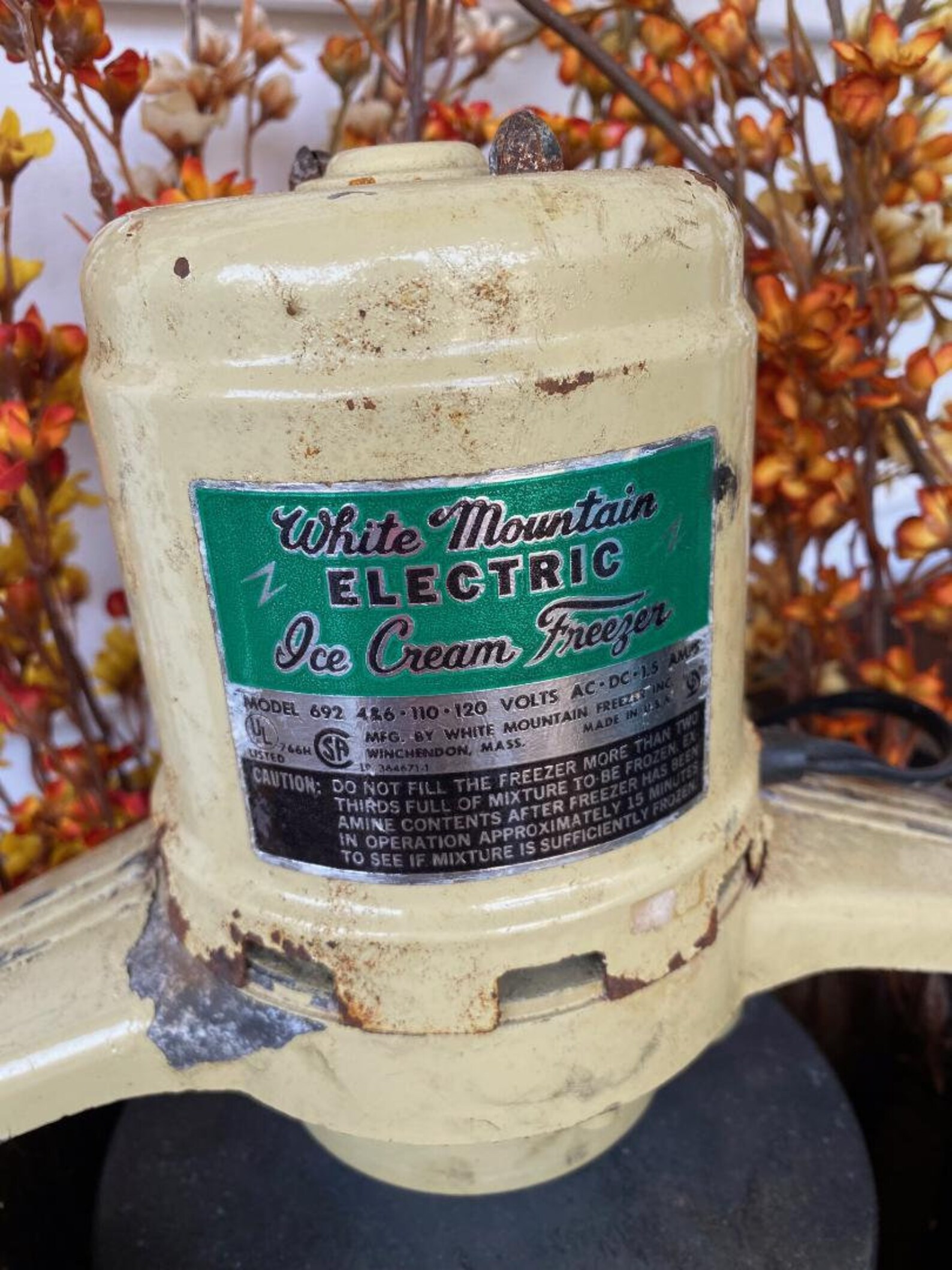 Vintage White Mountain Electric Ice Cream Freezer With Etsy