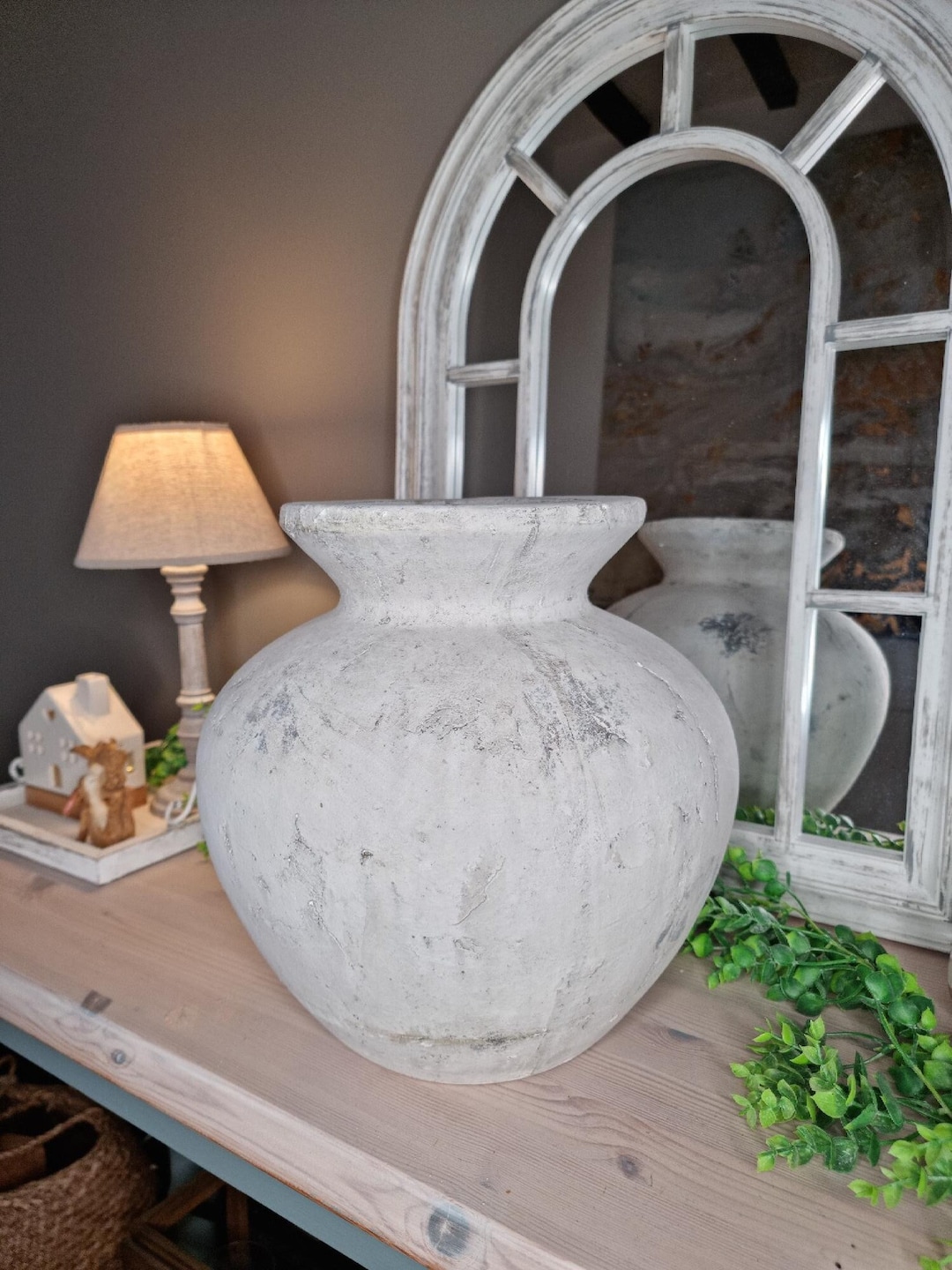 Darcy Antique White Vase, Home Decor, Home Accessories, Faux Flower