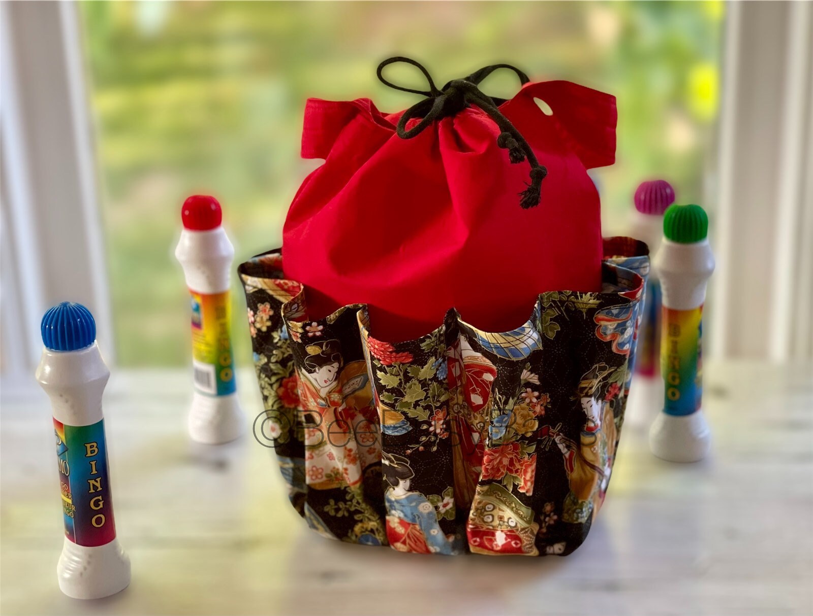 Drawstring bingo dauber bag with pockets holds 10 daubers Etsy