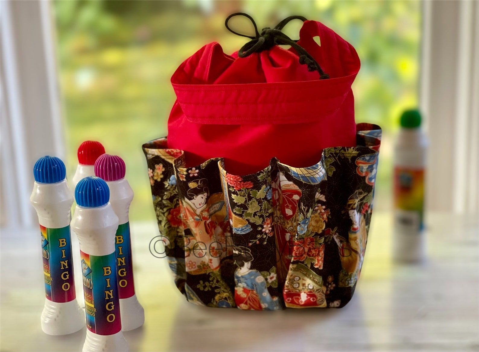 Drawstring bingo dauber bag with pockets holds 10 daubers Etsy