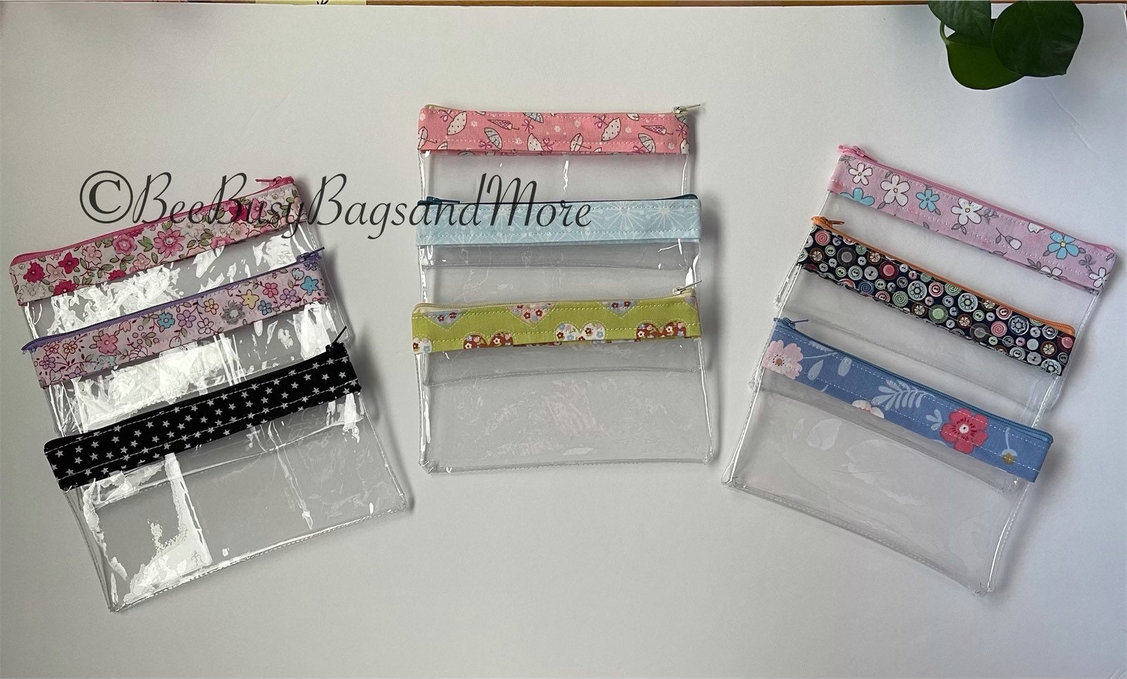 Clear vinyl zipper pouch thats reusable and can hold a Etsy