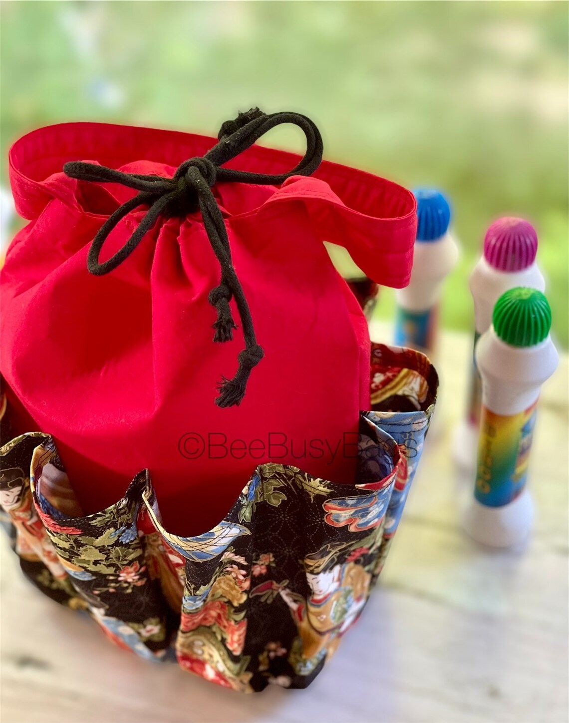 Drawstring bingo dauber bag with pockets holds 10 daubers Etsy