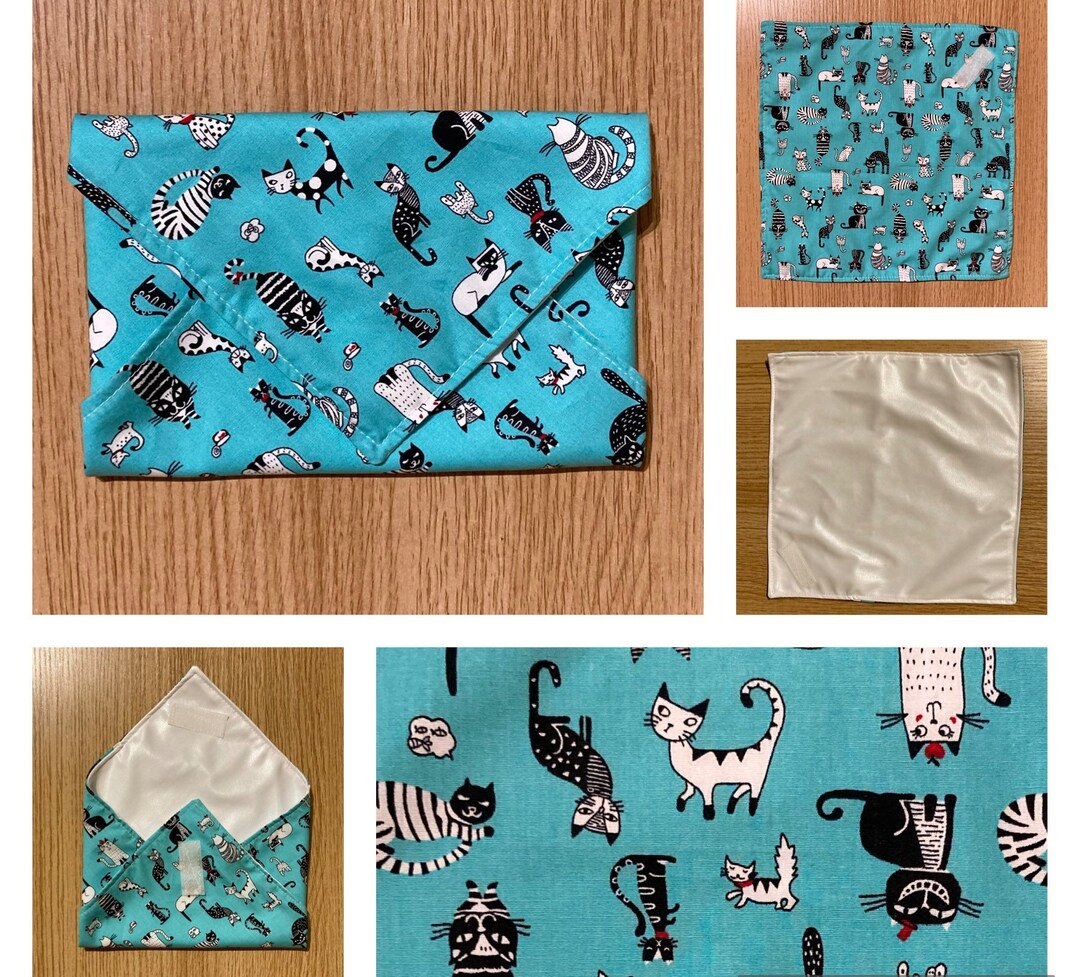Reusable Sandwich Wraps / Lunch Box Turquoise Cat Design Etsy