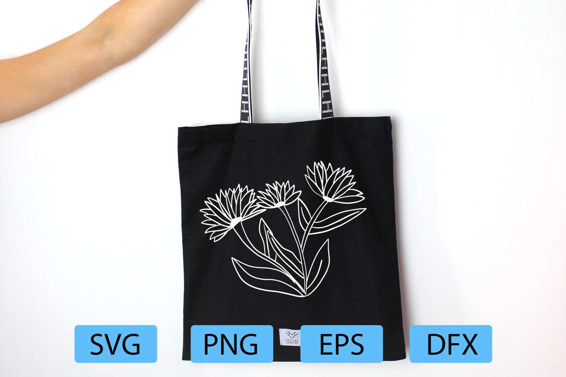 Download 3 Flowers bundle SVG clipart commercial use clip art hand | Etsy