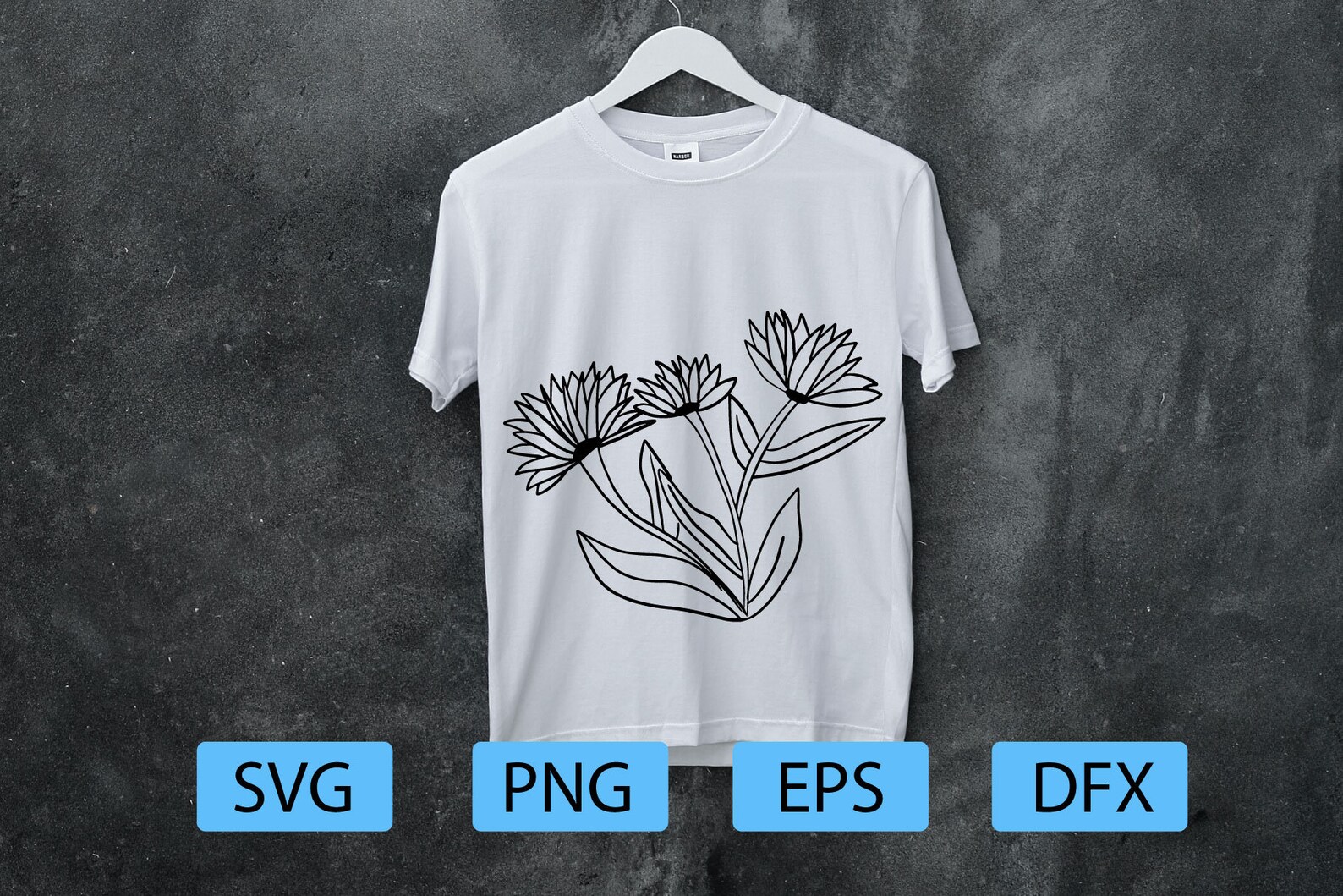 3 Flowers bundle SVG clipart commercial use clip art hand ...