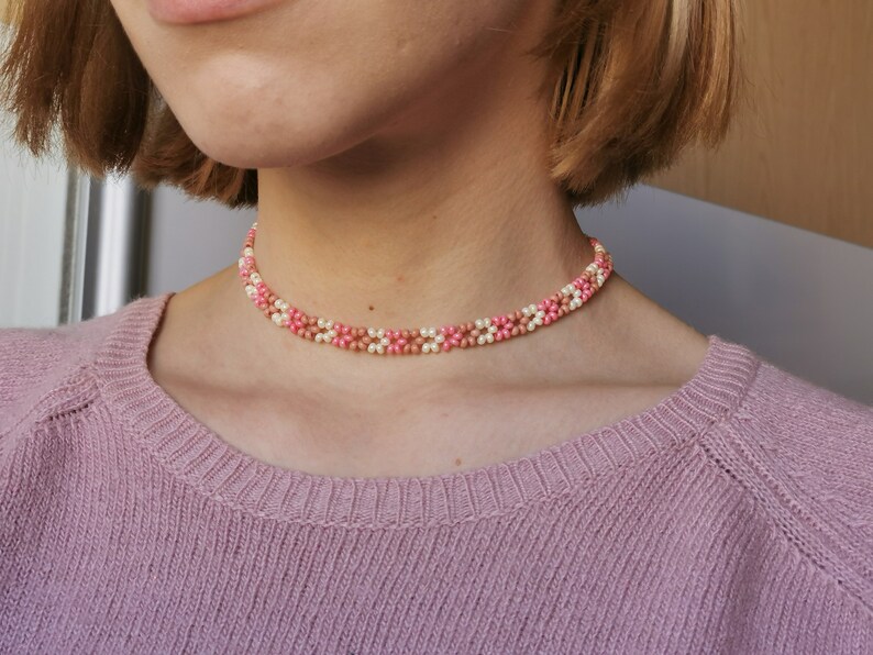 Beaded Necklace Choker Beaded Jewelry Etsy